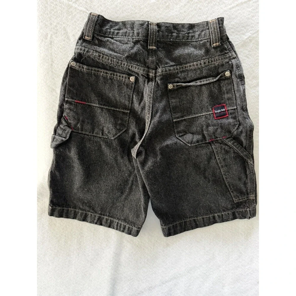 Vintage Bugle Boy Black Denim Cargo Carpenter  Style 90's Y2K Boys Size 10R
